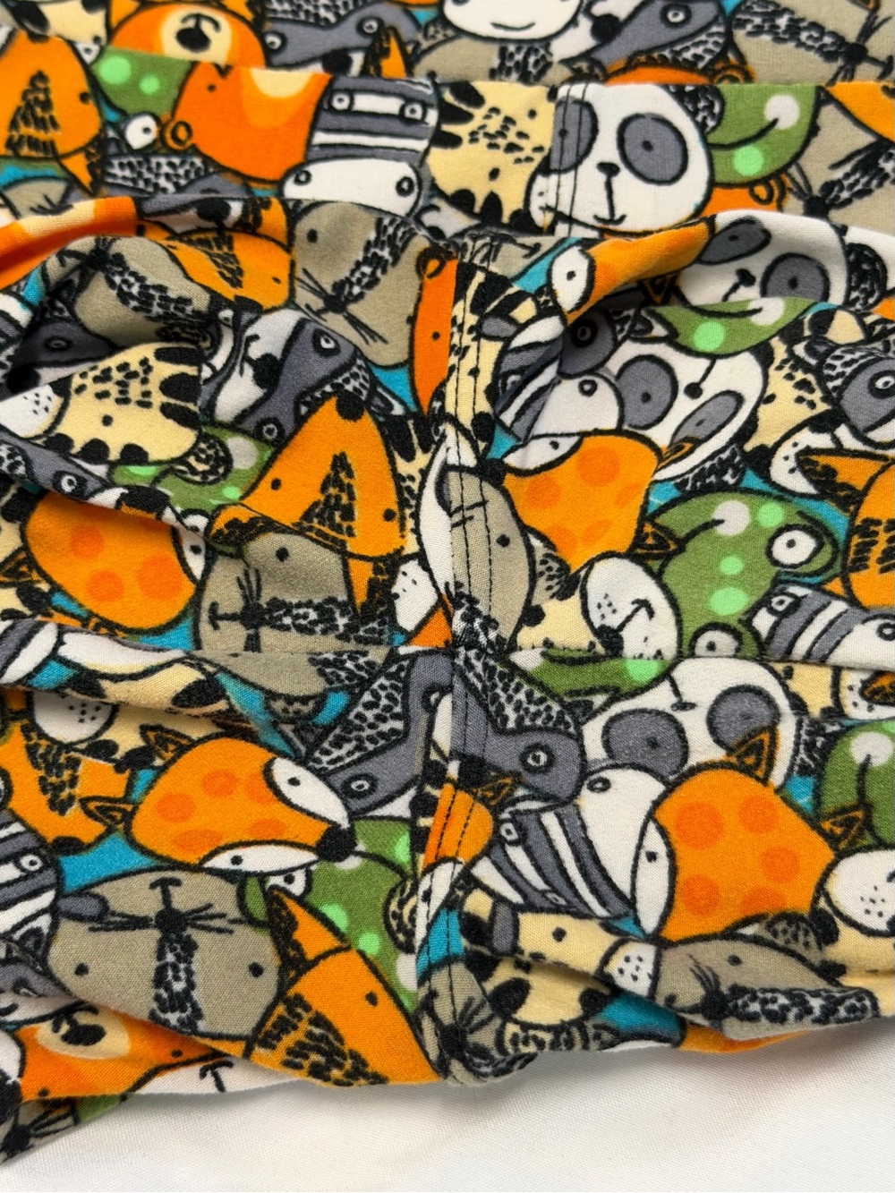 LuLaRoe Leggings Multicolor Rare Animal Print Panda Fox Raccoon Frog OS - Picture 7 of 8